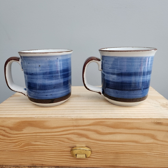 Vintage Blue Bamboo Mug by Potter's Selection Ranmaru Japan - Picture 4 of 16